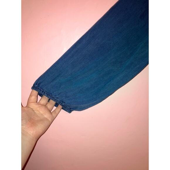 Old navy blue Chambary smocked babydoll top size XL - Picture 2 of 5